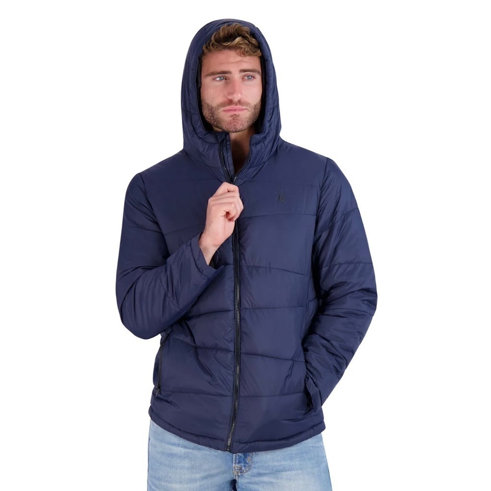 NWT SPYDER Nexus Hooded Puffer Jacket Frontier Navy Blue Men's Size S